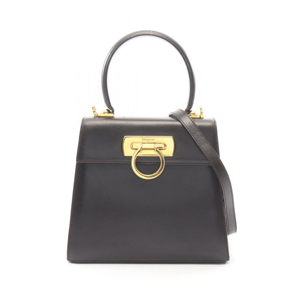 Salvatore Ferragamo Gancini Leather 2way Handbag