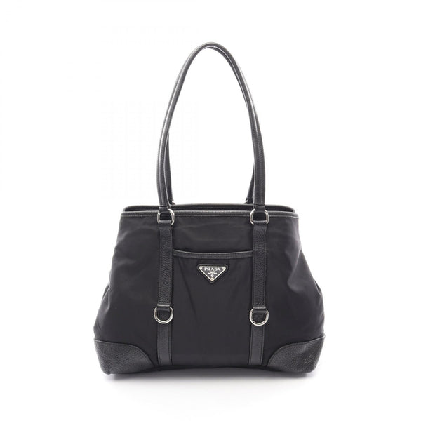 Prada Nylon Leather Tote Bag