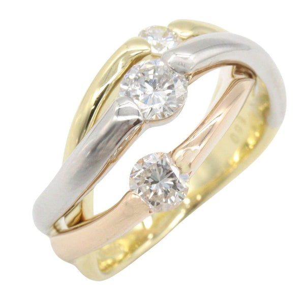 JEWELRY Pt900 Platinum Au750 Pink Gold Au750 Yellow Gold Diamond Ring