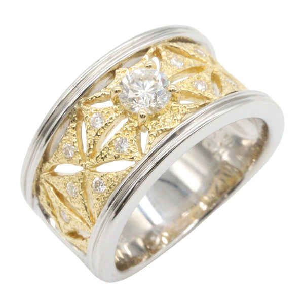 JEWELRY Pt900 Platinum Au750 Diamond Ring