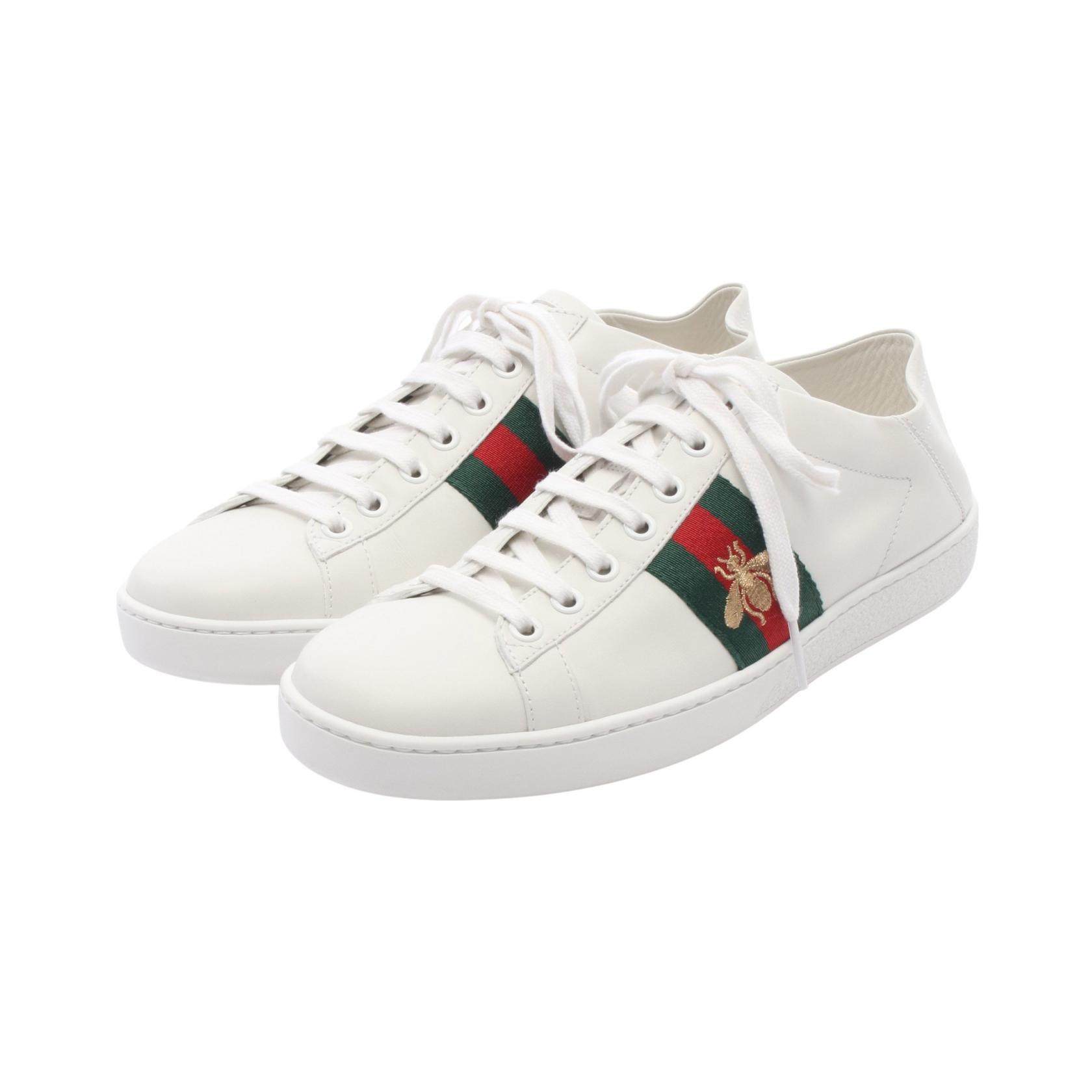 Gucci Bee Shearling Leather Sneakers