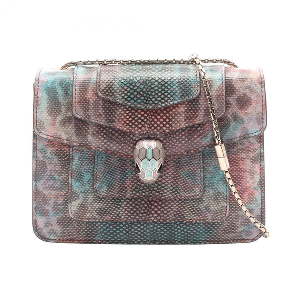 Bvlgari Serpenti Forever Embossed Leather Shoulder Bag