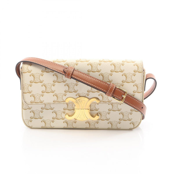 CELINE Claude Triomphe Coated Canvas Shoulder Bag