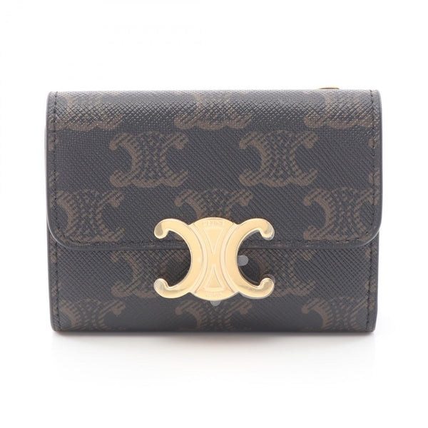 CELINE Triomphe Leather Trifold Wallet