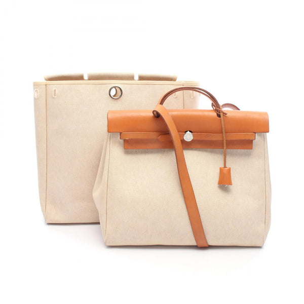 Hermes Herbag MM Toile H Vache Hunter Handbag