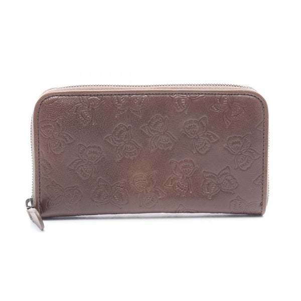 Bottega Veneta Butterfly Motif Leather Long Zip Wallet