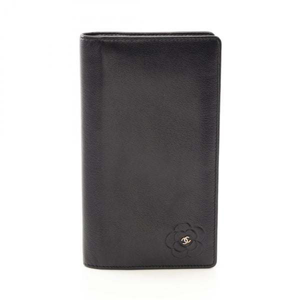 Chanel Butterfly Camellia Leather Long Wallet