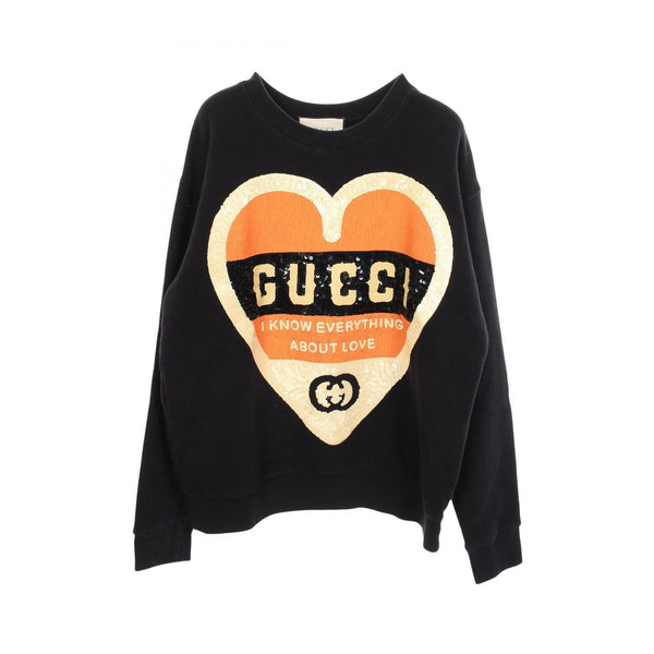 Gucci Interlocking G Heart Sequin Cotton Sweatshirt