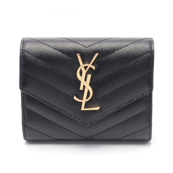 Saint Laurent Paris Monogram Leather Trifold Wallet