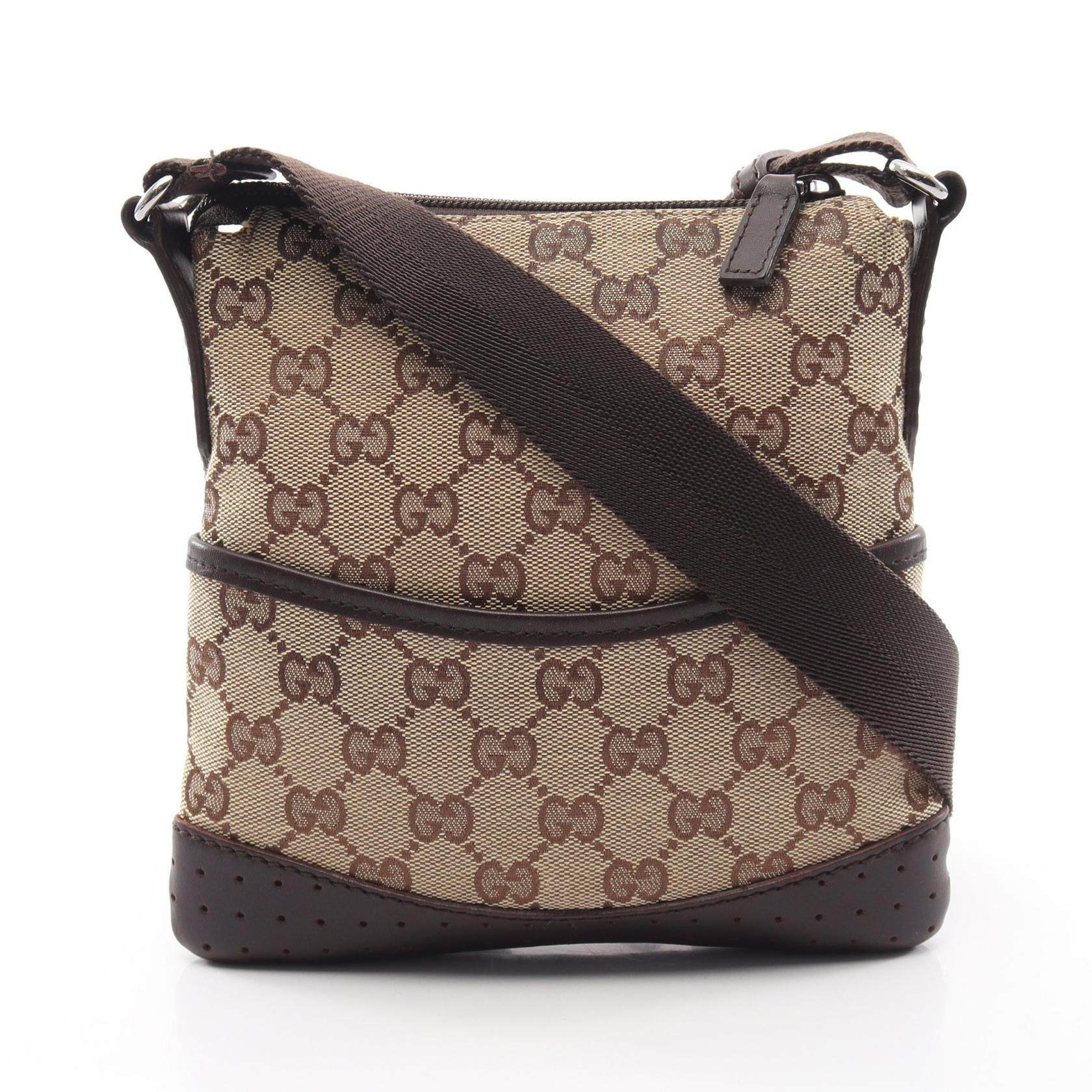 Gucci GG Canvas Leather Shoulder Bag