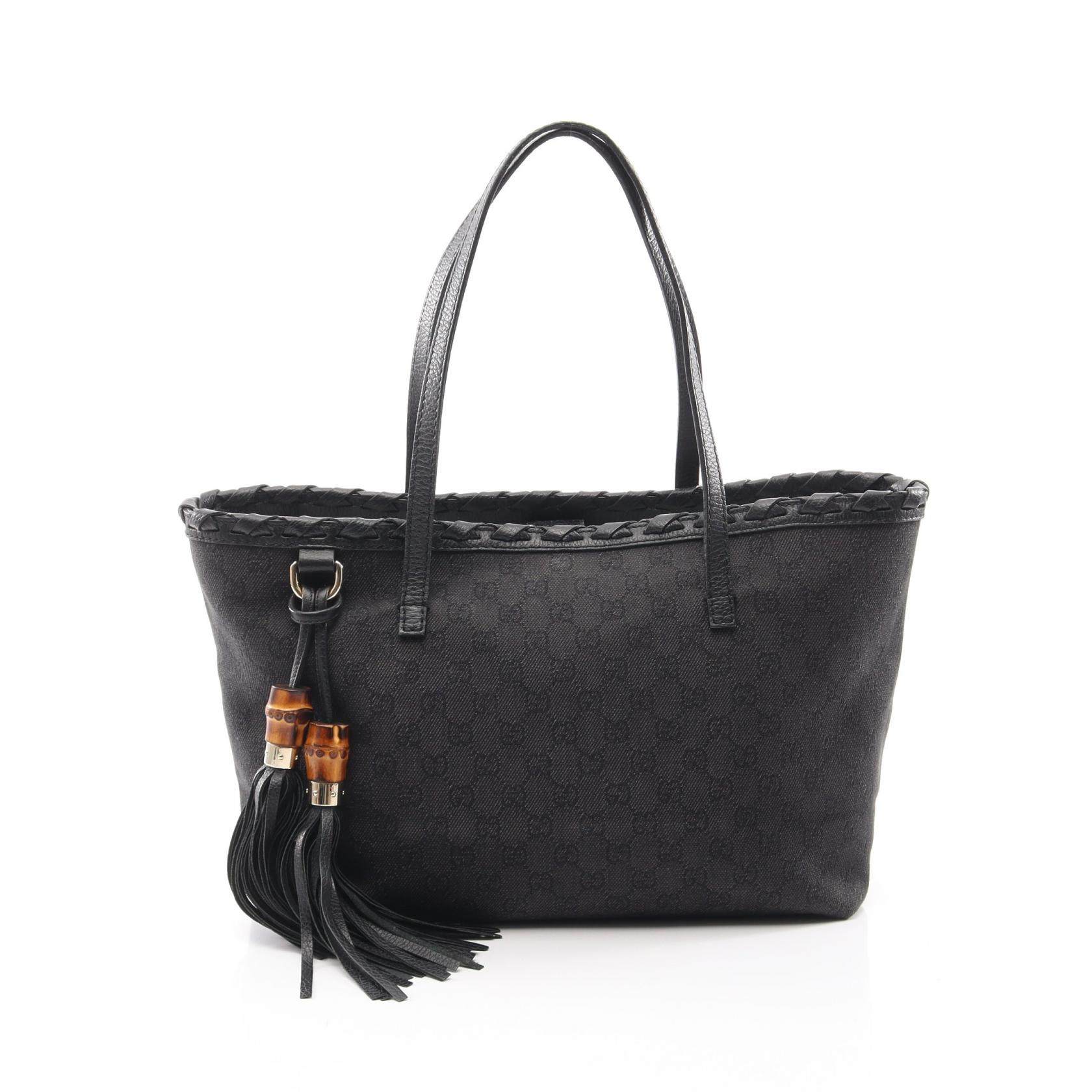 Gucci Bamboo GG Canvas Tote Bag