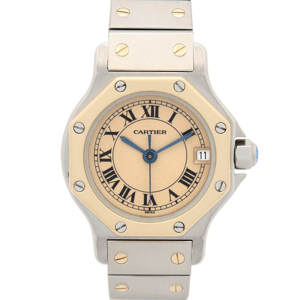 Cartier Santos Octagon Au750 Stainless Steel