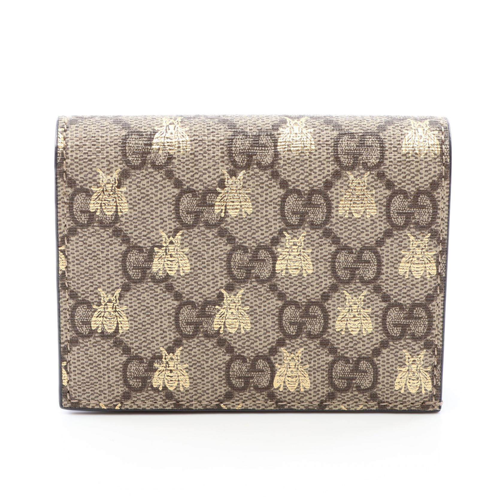 Gucci GG Supreme Bee PVC Coated Canvas Leather Wallet