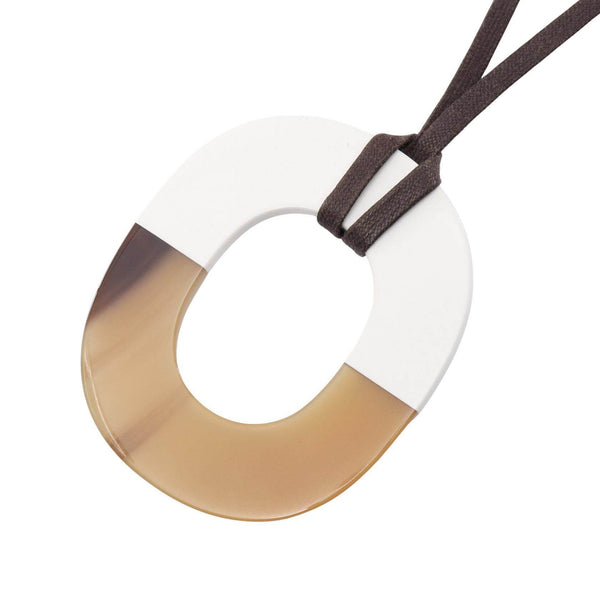 Hermes Ism Buffalo Horn Leather Necklace