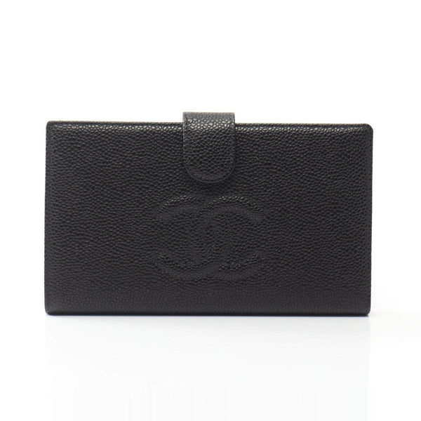 Chanel Coco Mark Grained Calfskin Long Bifold Wallet