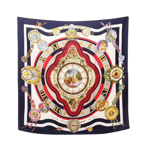 Hermes Carre90 Parmi Les Fleurs Je Compte Les Heures Silk Scarf