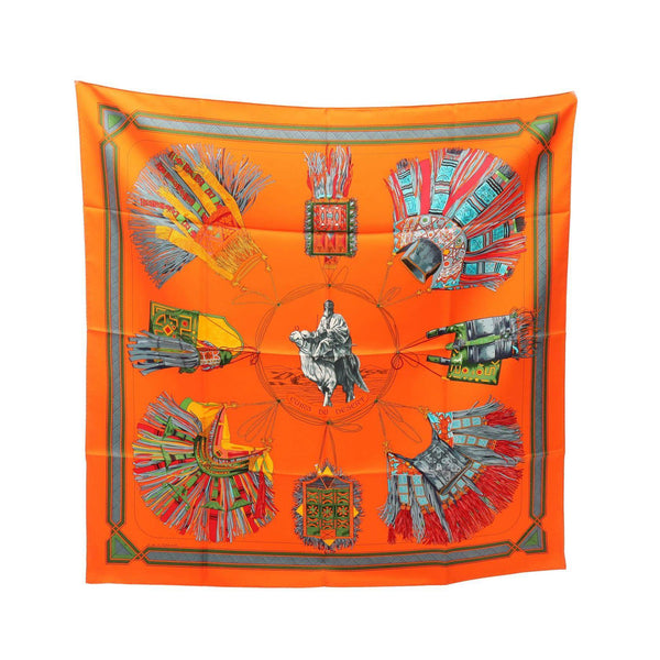 Hermes Carre90 CUIRS DU DESERT silk scarf