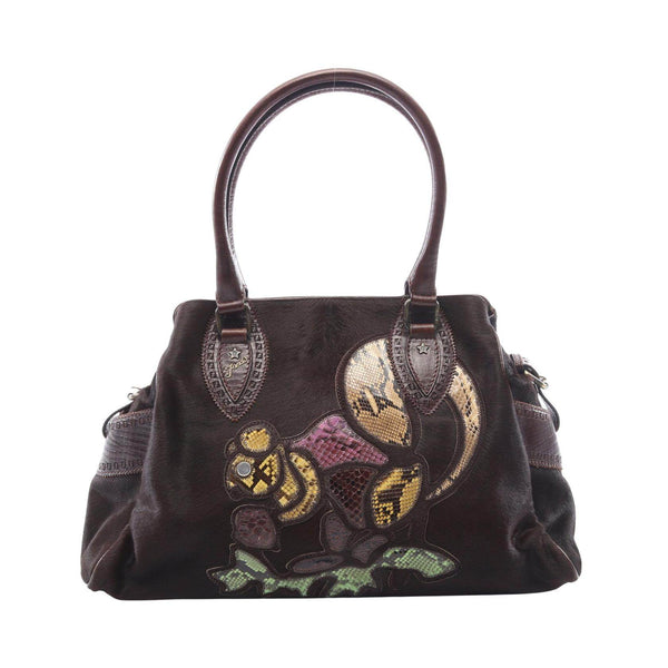 Fendi Etnico Animal Motif Leather Tote Bag