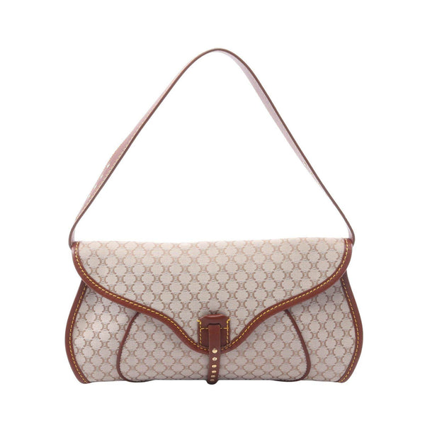 CELINE Macadam Canvas Leather Shoulder Bag
