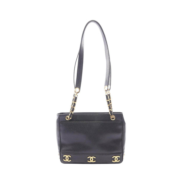 Chanel Triple Coco Grained Calf Tote Bag