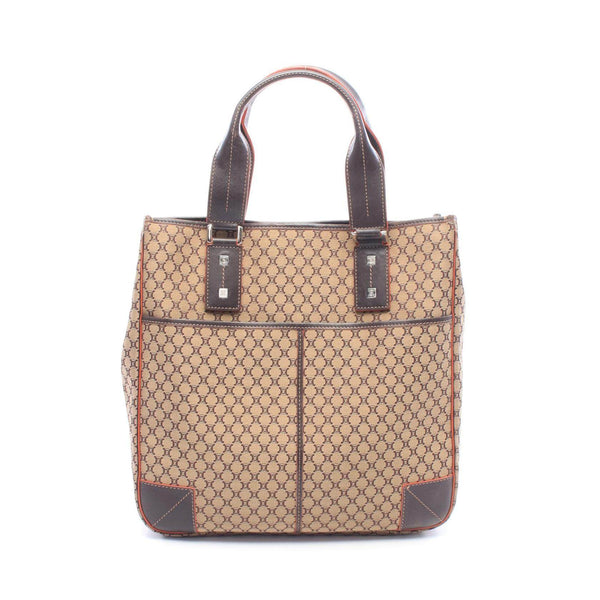 CELINE Macadam Canvas Leather Tote Bag