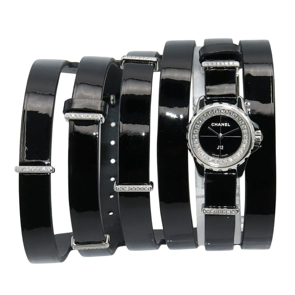 Chanel J12 XS Stainless Steel Ceramic Diamond Watch