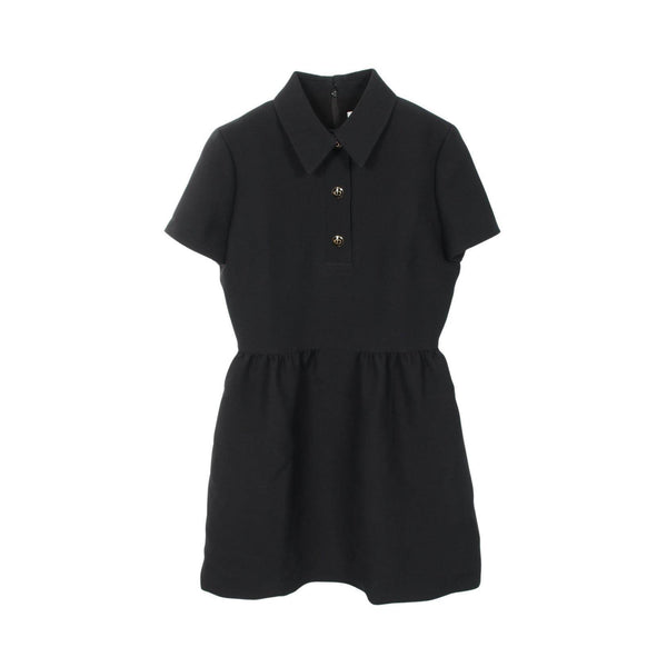 Dior CD Button Wool Silk Dress