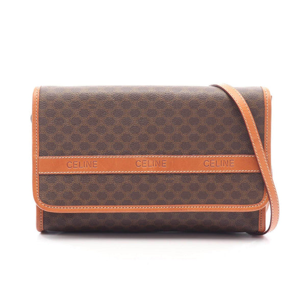 CELINE Macadam PVC Coated Canvas Leather Shoulder Bag