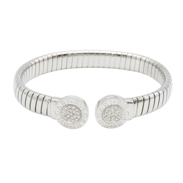 Bvlgari Tubogas Diamond Stainless Steel Bracelet