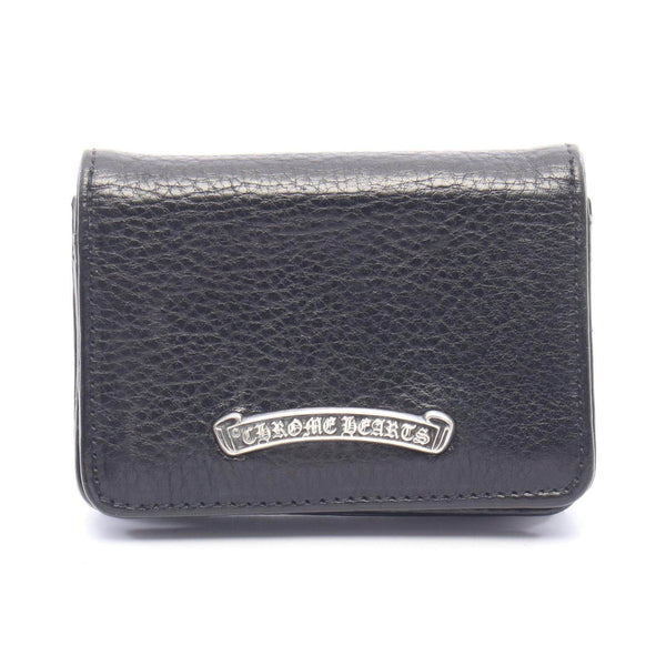 CHROME HEARTS Scroll Label Leather Card Case
