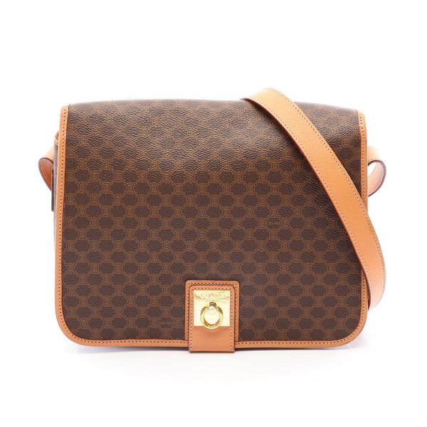 CELINE Macadam Coated Canvas Leather Shoulder Bag