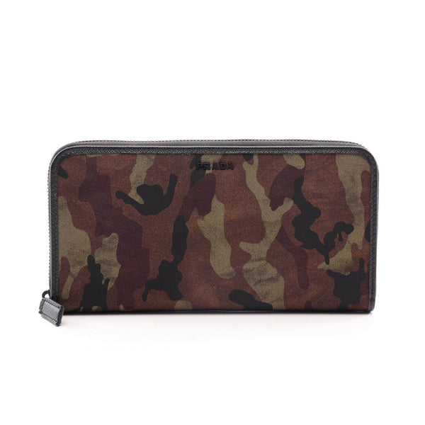 PRADA TESSUTO ST CAMO ZIP LONG WALLET