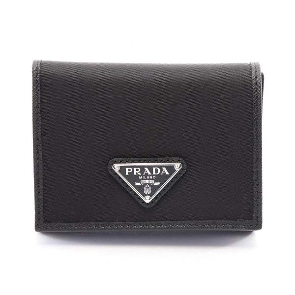 PRADA TESSUTO SAFFIAN TRI FOLD WALLET NYLON SAFFIANO LEATHER