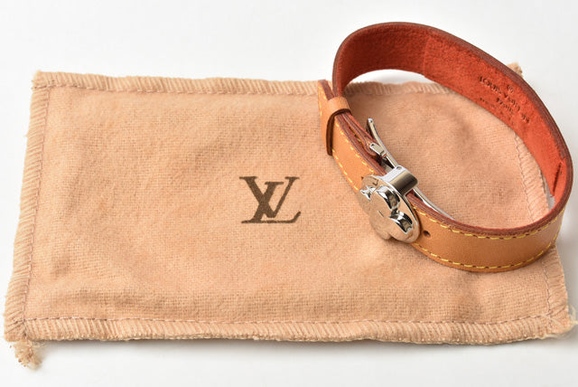 Louis Vuitton Leather Good Luck Bracelet M64448 in Great Condition