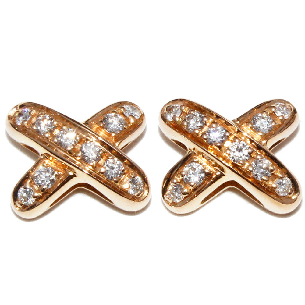 Chaumet K18PG Diamond Earrings