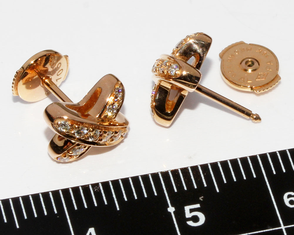 Chaumet K18PG Diamond Jus de Liens Earrings in Great Condition