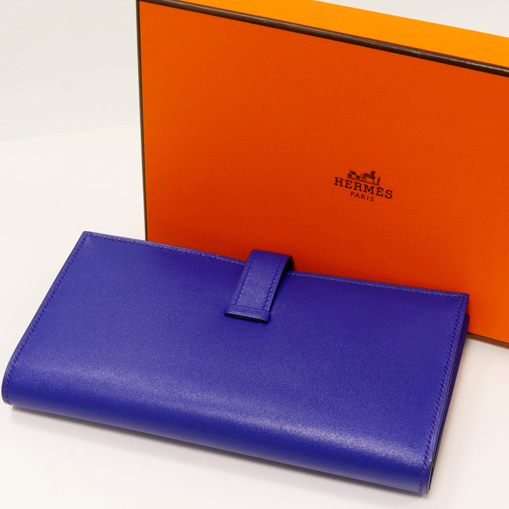 Hermes Bearn Souffle Long Wallet Blue