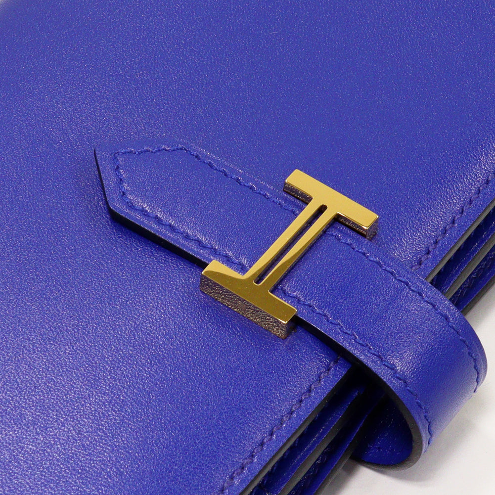 Hermes Bearn Souffle Long Wallet Blue