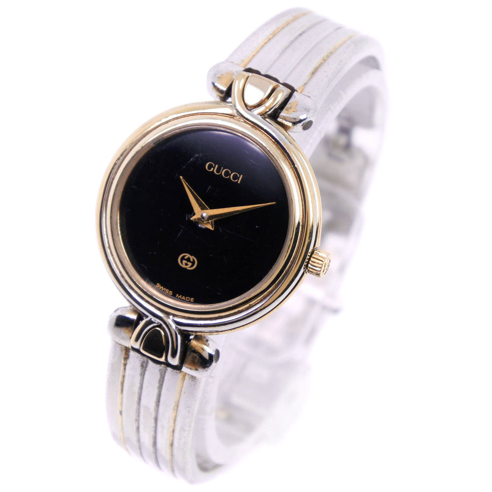 Gucci Women's 4500L Watch - Gold Stainless Steel, Quartz, Analog Black-Dial [Pre-loved, B-Rank] 4500L