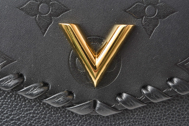 Louis Vuitton Leather Long Wallet Monogram Black M62059