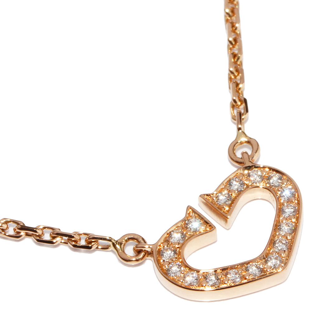 Cartier K18PG Diamond Heart Necklace B7008400