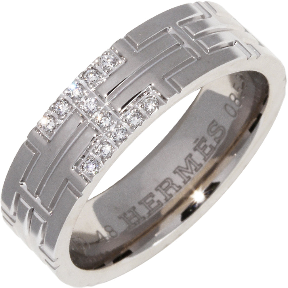 Hermes K18WG Diamond Ring 104926B in Great Condition