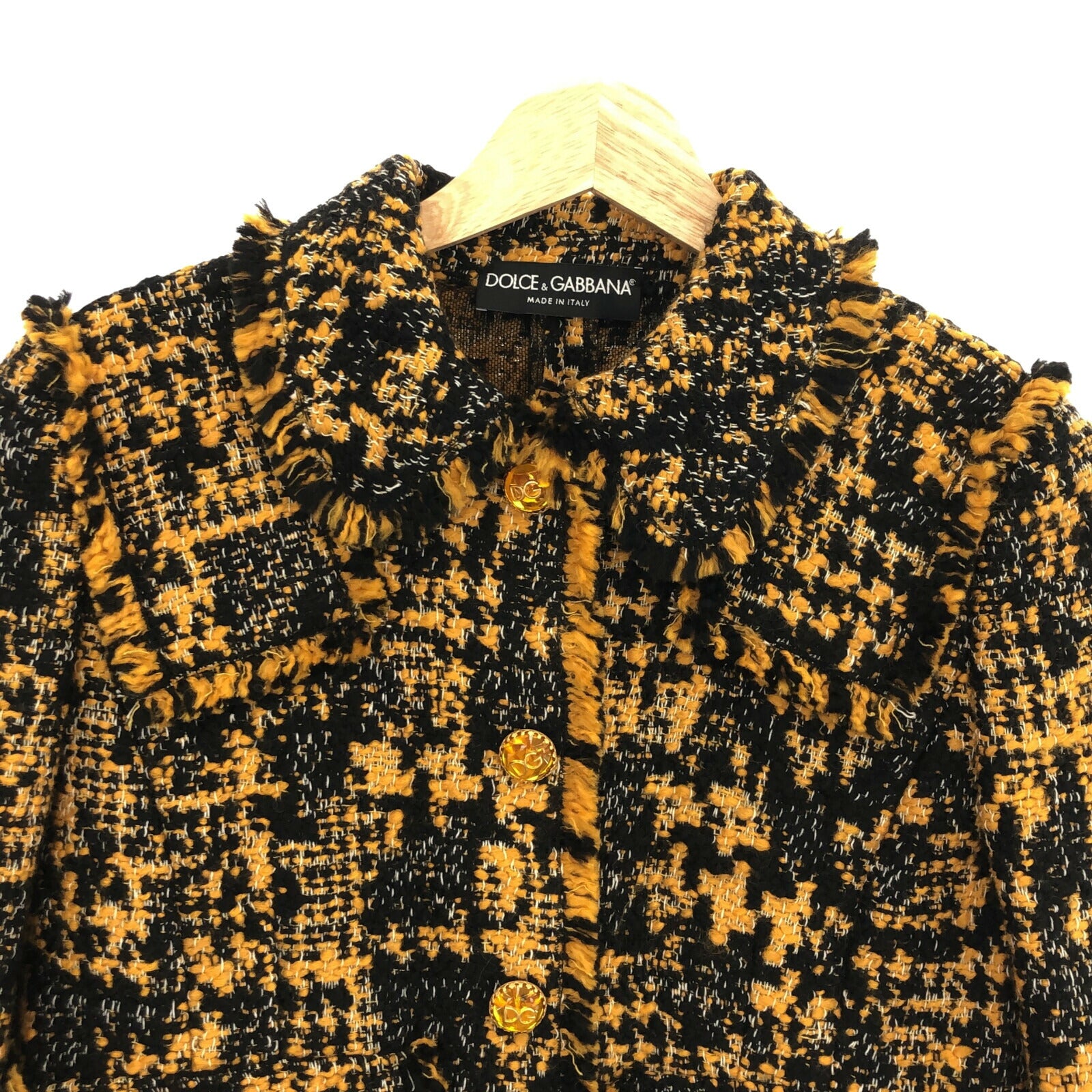 Dolce & Gabbana Tweed Jacket Yellow