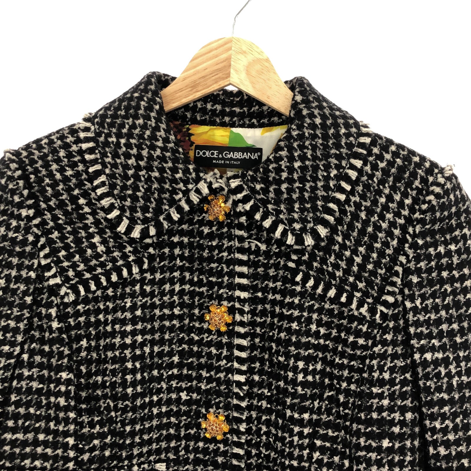 Dolce & Gabbana Wool Tweed Jacket Black