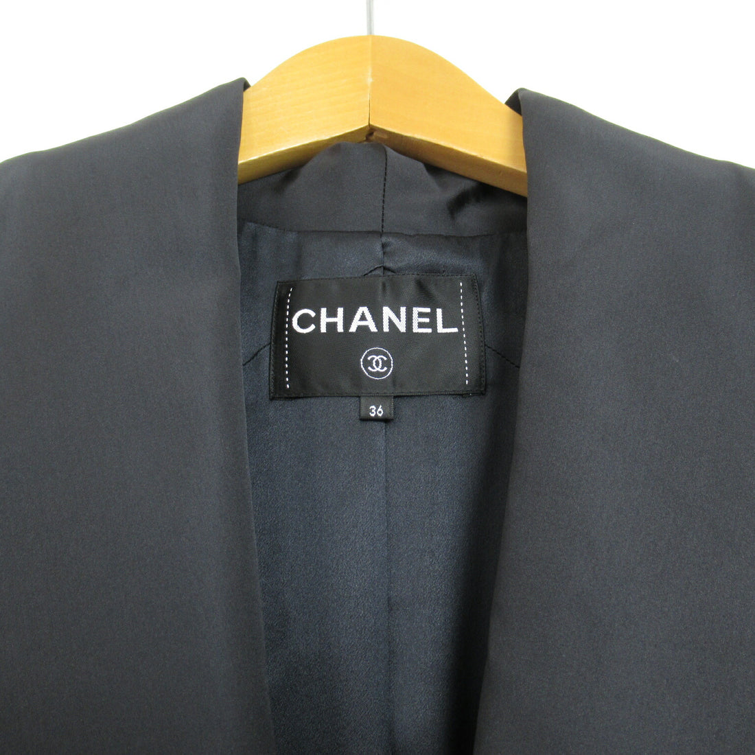 Chanel Cotton Long Jacket Black