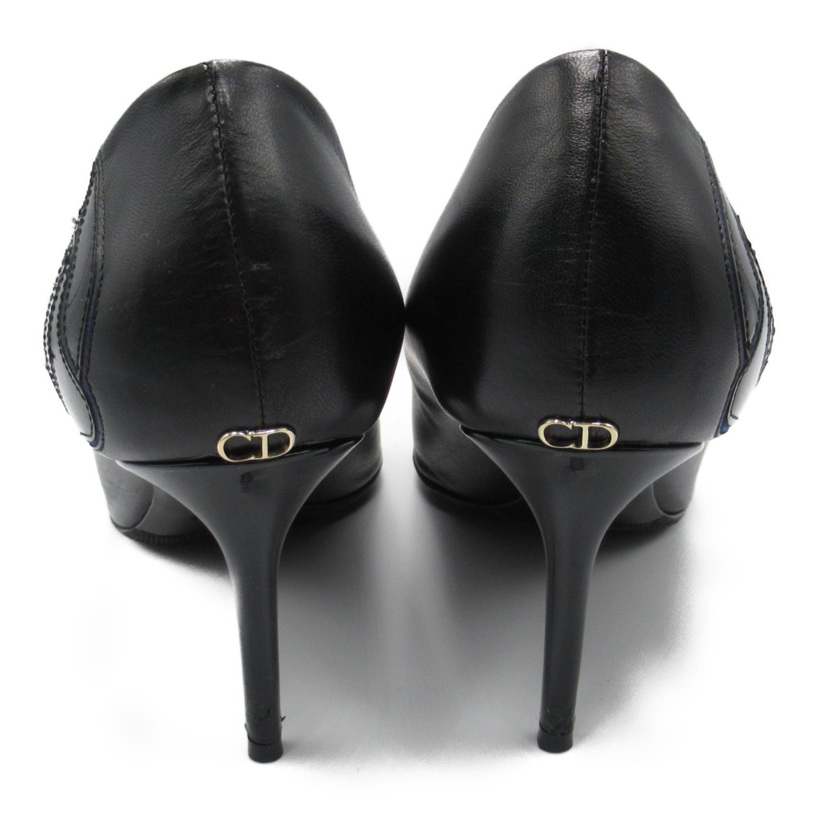 Dior Leather Heel Shoes Black