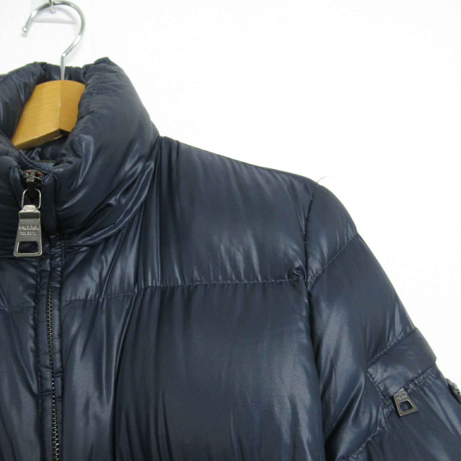 Prada Nylon Down Coat with Belt