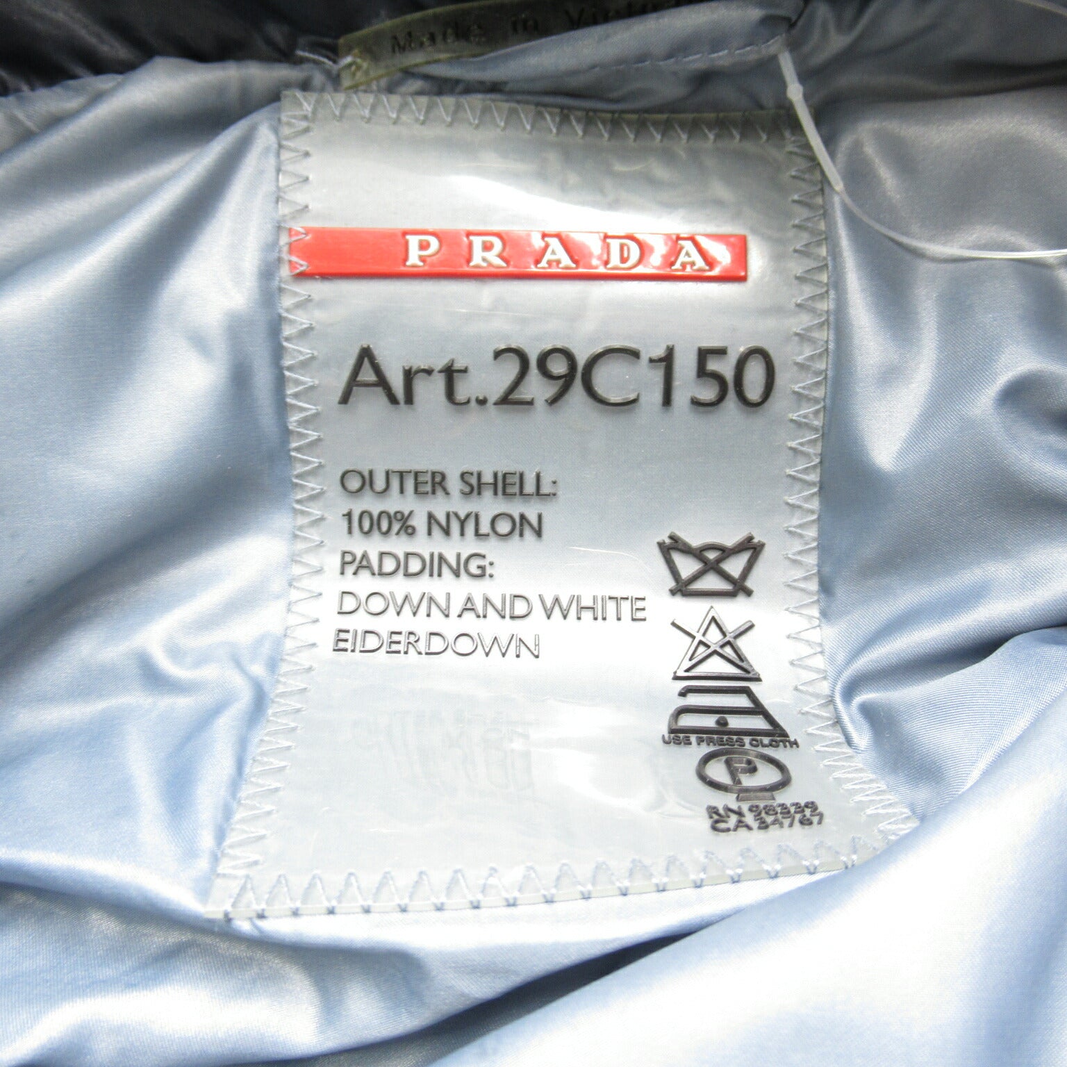 Prada Nylon Down Coat with Belt