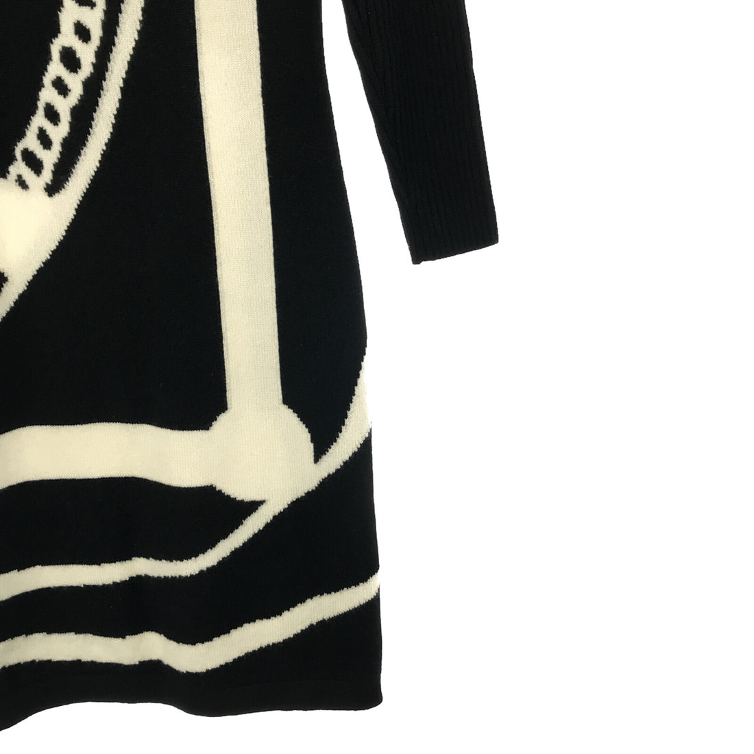 Hermes Cashmere Long Dress Black/White