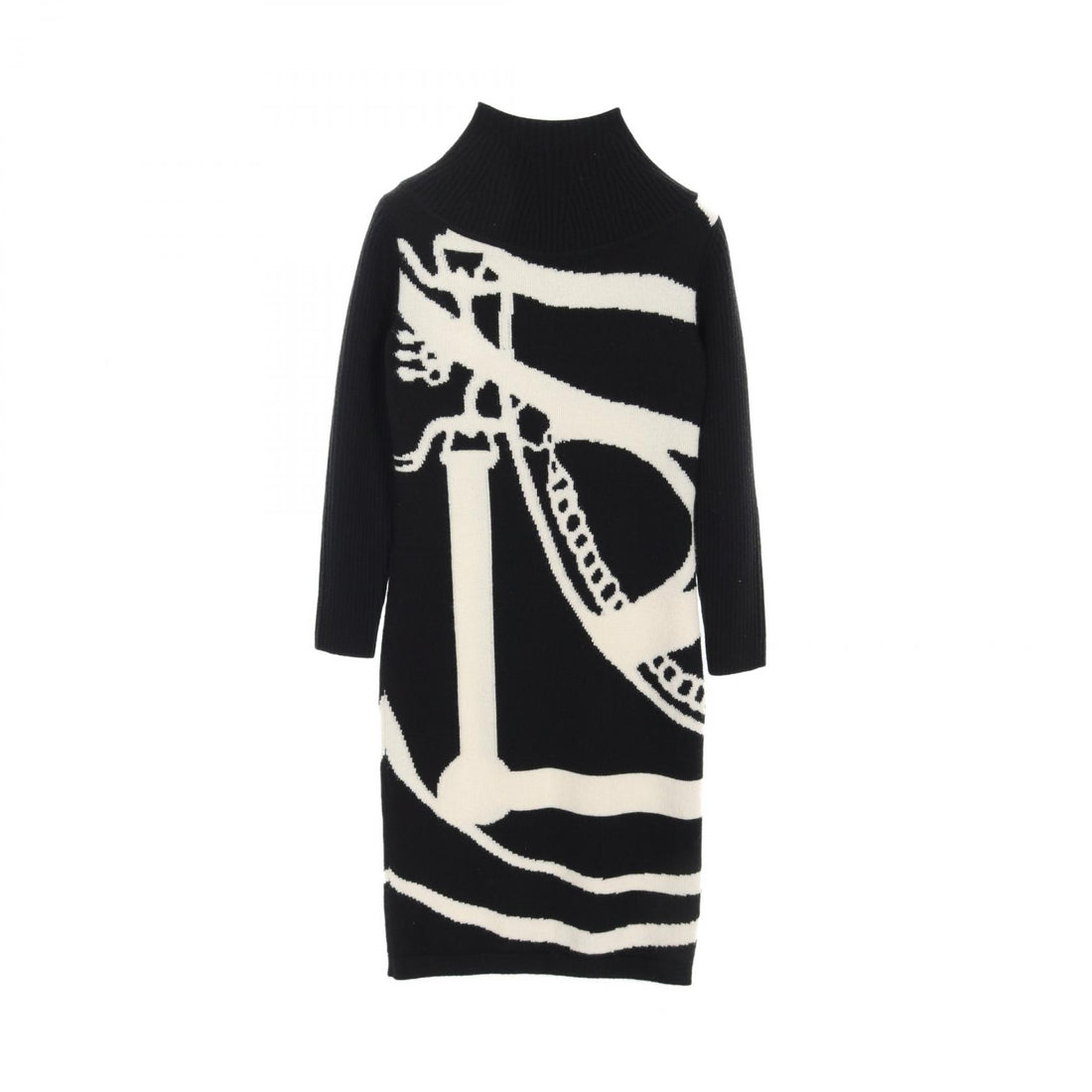 Hermes Cashmere Long Dress Black/White